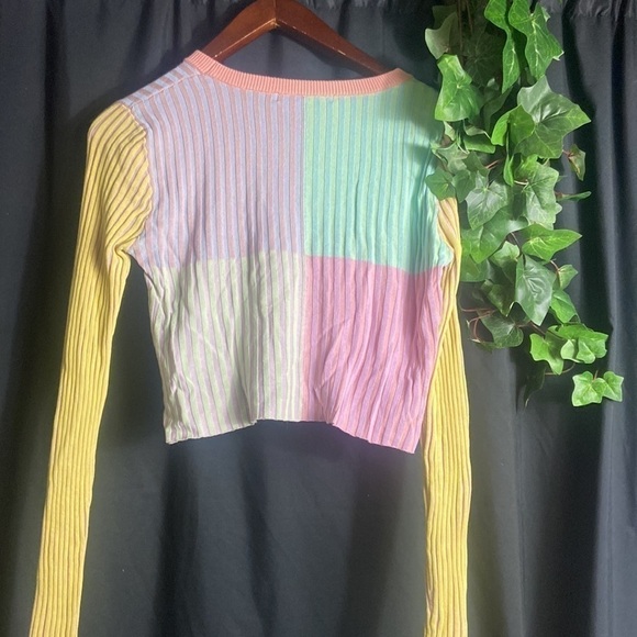Vigoss Jeans Colorblock Ribbed Crop Sweater​ - Picture 7 of 9